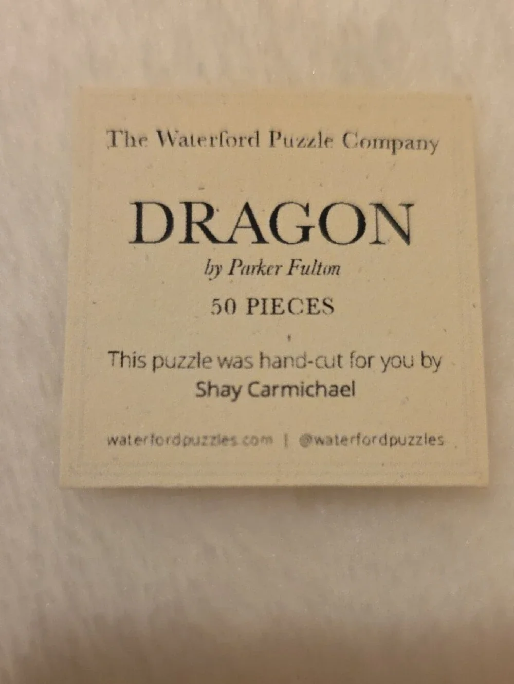 Dragon Puzzle 50 Wooden Pieces By The Waterford Puzzle Co.